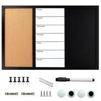 MAGNETTAFEL 3in1 Kreidetafel Whiteboard Pinnwand - Multicolor, Holzwerkstoff (40/1.5/60cm) - Intirilife