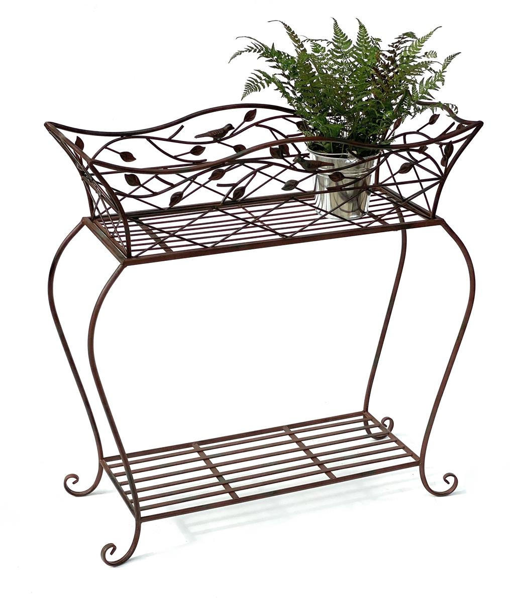 BLUMENSTÄNDER mit Korb Braun 75 cm 93980 L - Braun, Metall (72/75/28cm) - DanDiBo