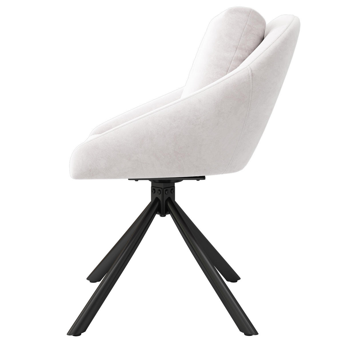 DREHSTUHL mit Rollen Samt Beige 4er-Set - Beige, Metall (54/79/65.1cm) - Meubliv