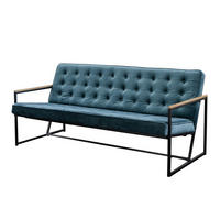 POLSTERBANK ARLY Petrol Velvet - Petrol, Textil (173/80/77cm) - KAWOLA