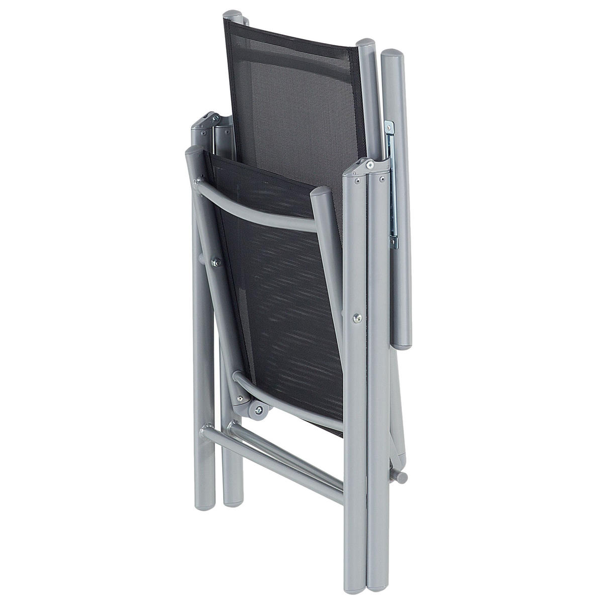 GARTENSTUHL 6er-Set Aluminium schwarz Catania - Schwarz, Kunststoff (54/103/65cm) - Beliani