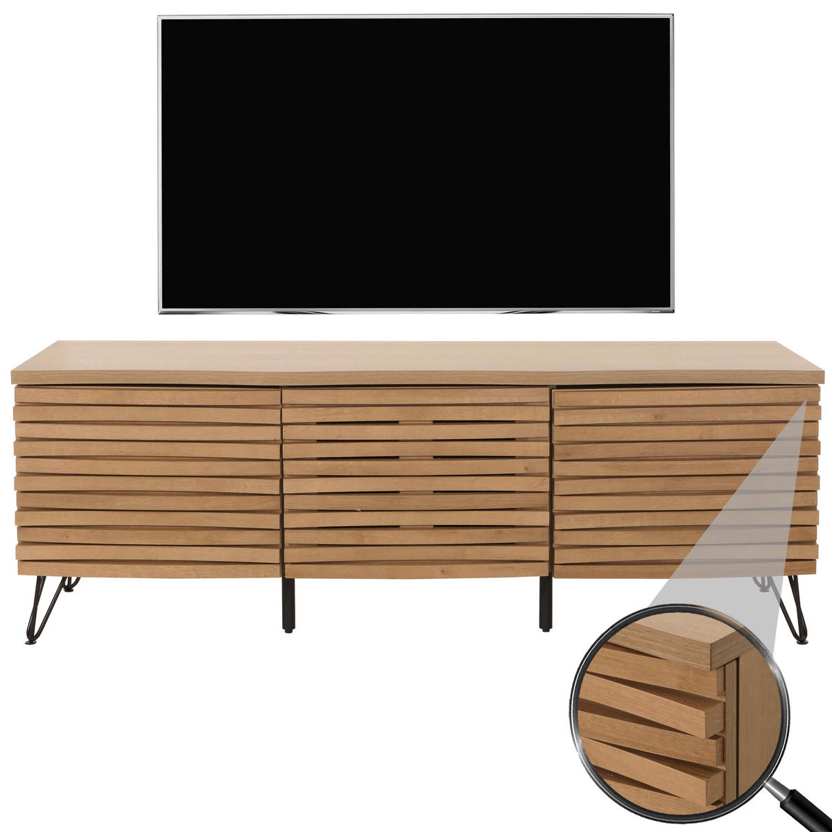 TV-RACK Beige - Beige, Holzwerkstoff (142/52/44cm) - MCW
