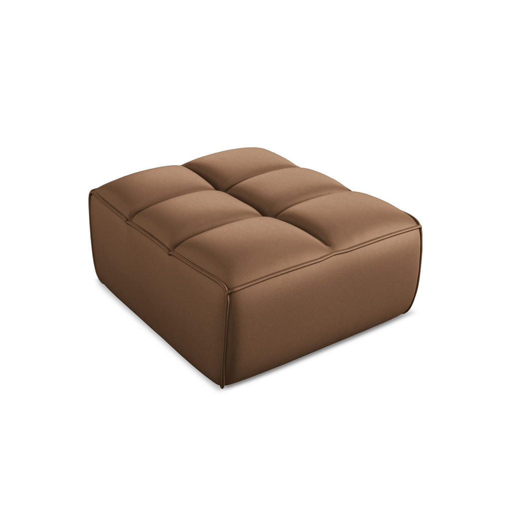Thumbnail - Makamii Pouf, Mokka, Leder, 1-Sitzer, Füllung: Schaumstoff, 80x43x93 cm, Made in EU, Wohnzimmer, Hocker, Sitzhocker