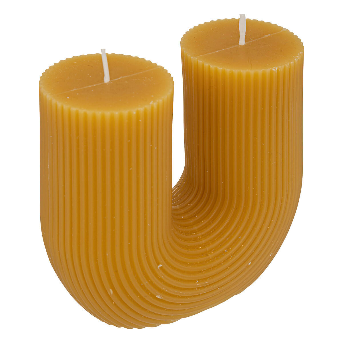 DEKOKERZE U-Form Demi 11/5,1/12 cm - Gelb, Paraffin (5.1/12/11cm) - Atmosphera Createur d´interieur