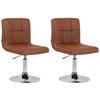 DREHSTUHL 2er Set Lederlook hellbraun - Chromfarben/Hellbraun, Textil/Metall (44/74/49cm) - CLP