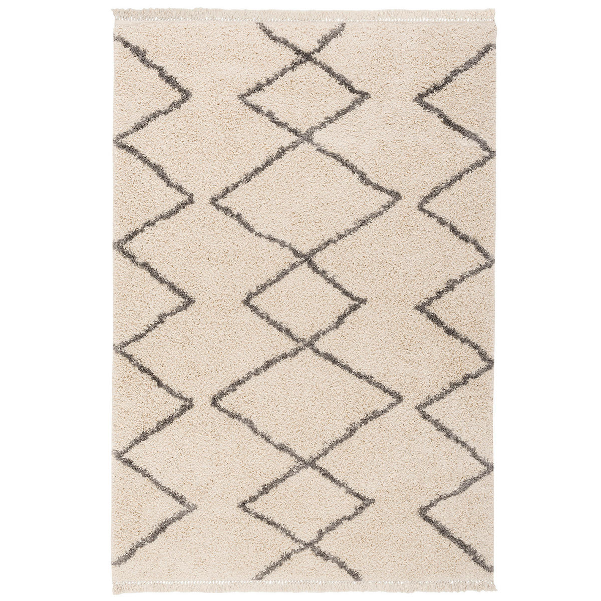 HOCHFLOR LANGFLOR SHAGGY TEPPICH CASABLANCA RAUTEN - Ecru, Textil (140/200cm) - Pergamon