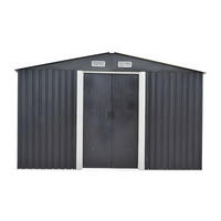 SCHREBERGARTENHAUS - 312 cm x 377 cm - metall - anthrazitgrau Manso - Anthrazit, Metall (312/170/377cm) - Vente-Unique