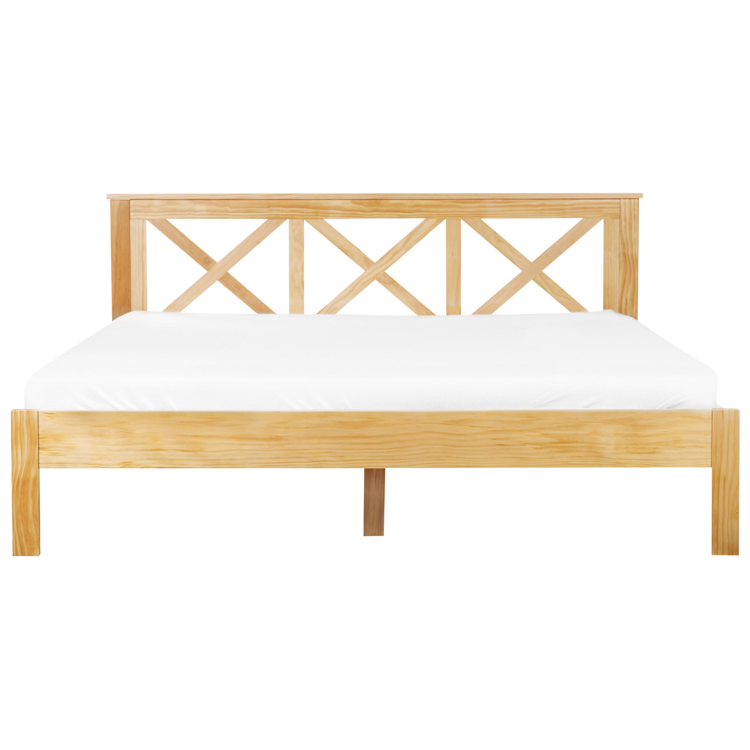 BETT mit Lattenrost 180x200 cm Heller Holzfarbton Tannay - Hellbraun, Holz (180/200cm) - Beliani
