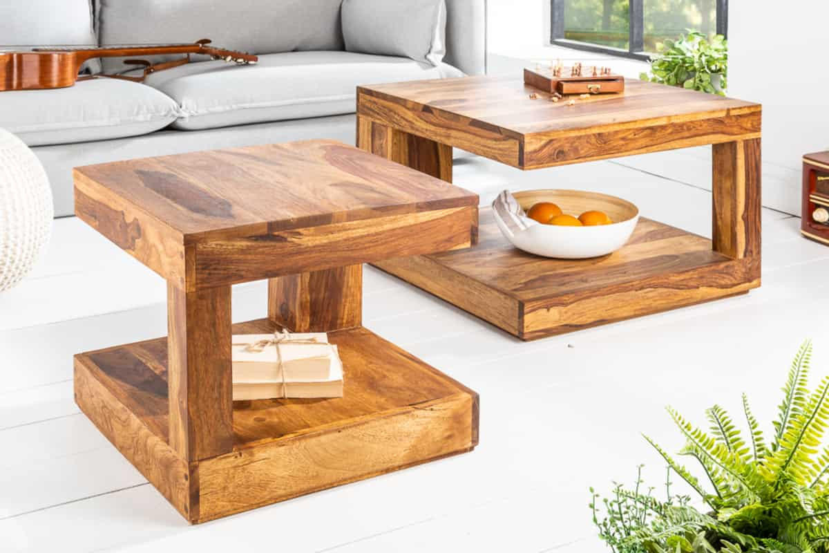 COUCHTISCH GIANT Sheesham rechteckig Natur 45cm - Braun, Holz (45/45/40cm) - riess-ambiente