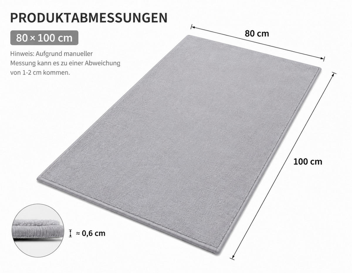 KÜCHENLÄUFER 80/100 cm rutschfest mit TPR‑Unterseite, saugfähiger Teppichläufer für Küche Flur Bad, strapazierfähig waschbar - Hellgrau, Textil (80/100cm) - Joyfair