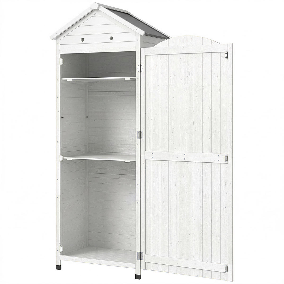 GARTENSCHRANK DE-09250 Natur - Weiß, Holz (58/213/85cm) - ComfortXL