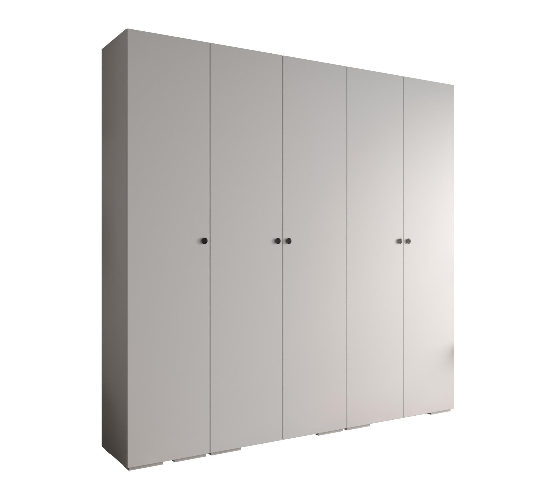 DREHTÜRENSCHRANK 236.7/250/47 5-türig - Schwarz/Weiß, Holz/Metall (250/236.7/47cm) - Abiks Möbel