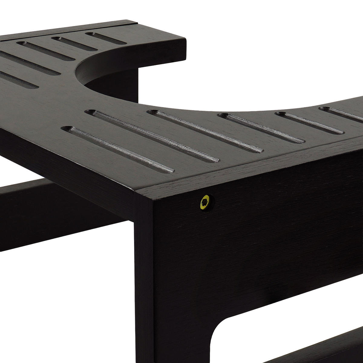 STOLEC za wc - črna, tekstil/les (43.5/18.5/43.5cm) - Relaxdays