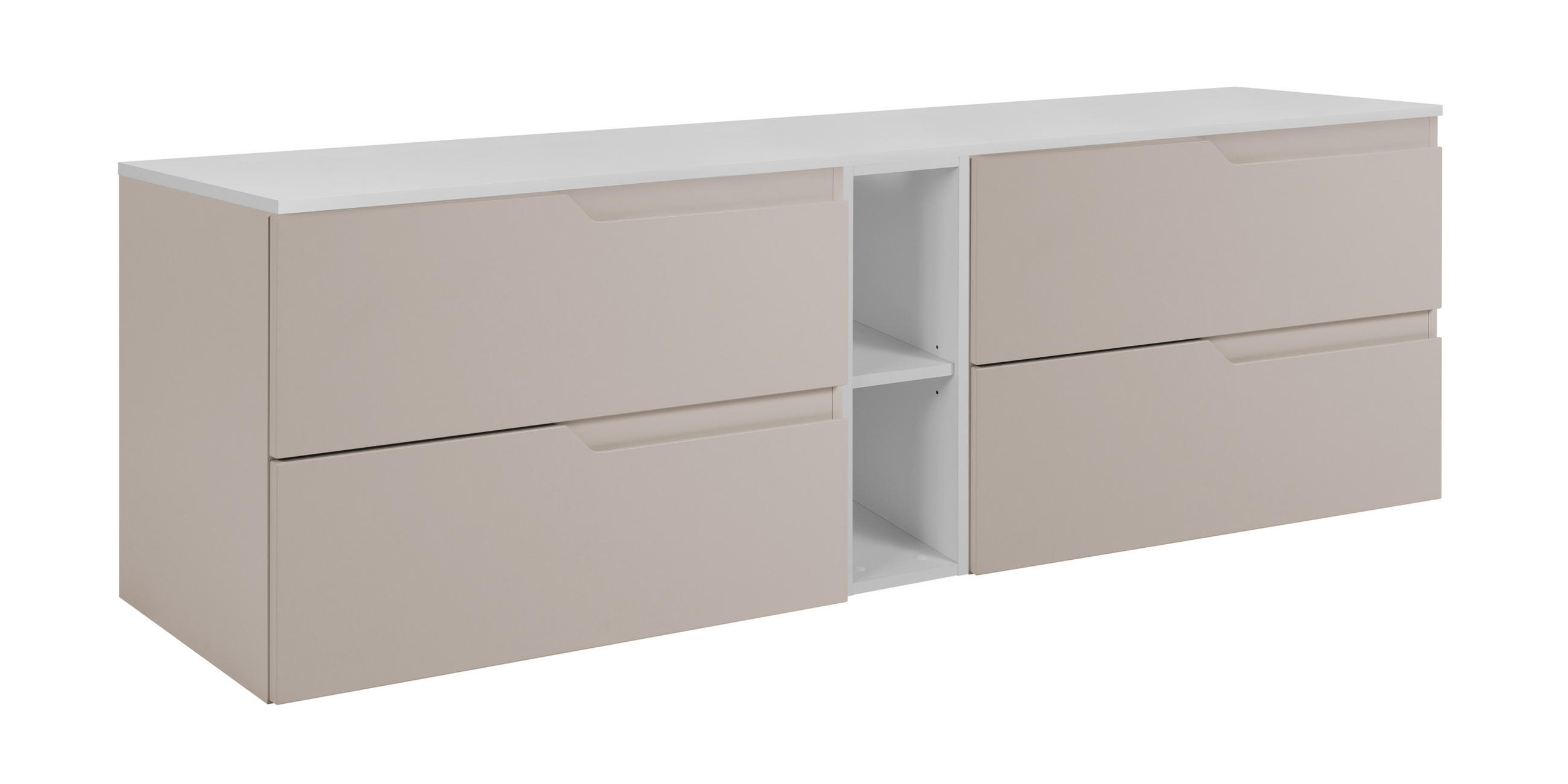BADEZIMMERSCHRANK: Kaschmir / Weiß, 180 (2 x 80 + 20) x 46 x 58 cm - Kaschmir/Weiß, Holzwerkstoff (180/58/46cm) - 3XE LIVING