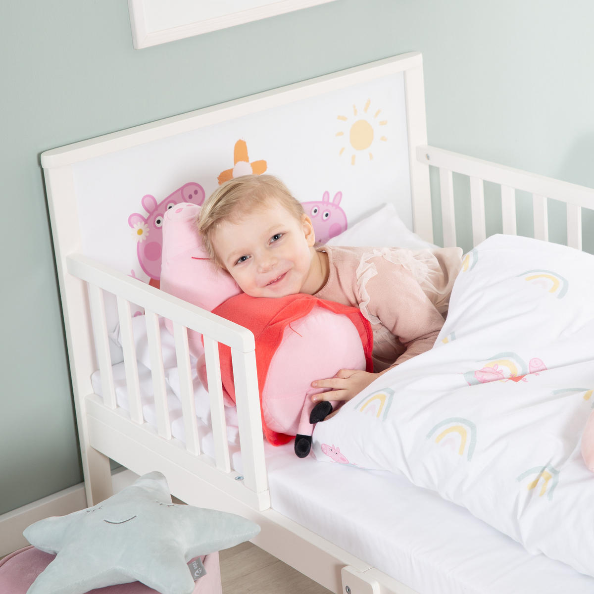 BABYBETTWÄSCHE Peppa Pig 100x135 cm - Weiß, Textil (100/135cm) - Roba