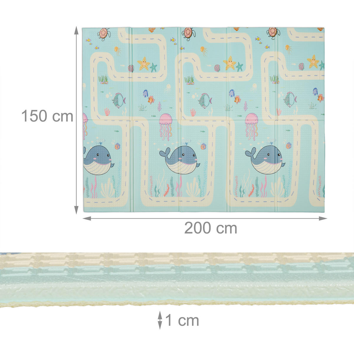 HRACIA podložka - viacfarebná, textil/plast (200/150cm) - Relaxdays