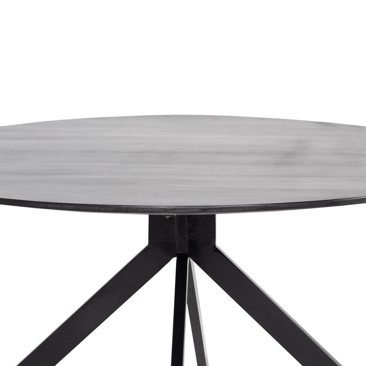ESSTISCH rund aus Mangoholz 130cm, schwarz - Schwarz, Holz (130/130/76cm) - Giga Meubel