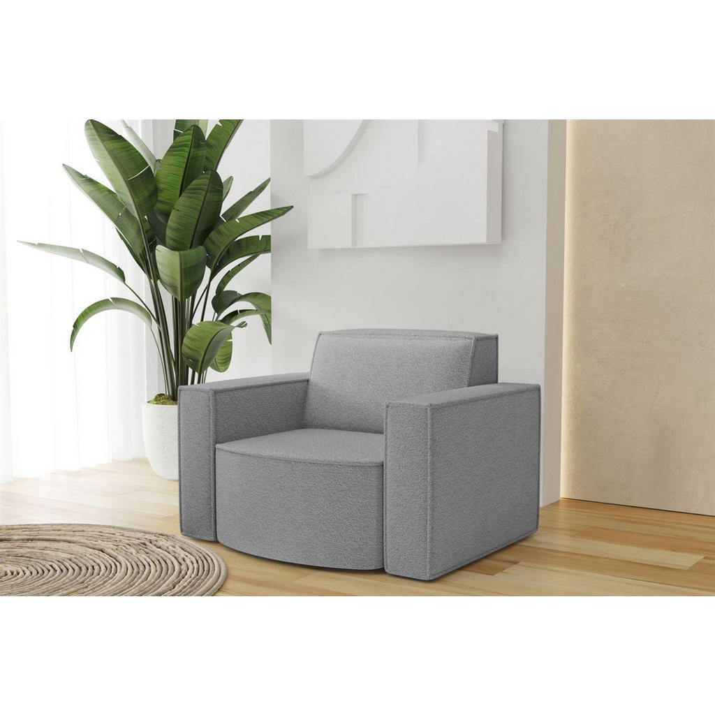 Thumbnail - Fun Möbel Sofaset, Taupe, Textil, Ottomane links, 236x78x165 cm, Wohnzimmer, Sofas & Couches, Sitzgarnituren