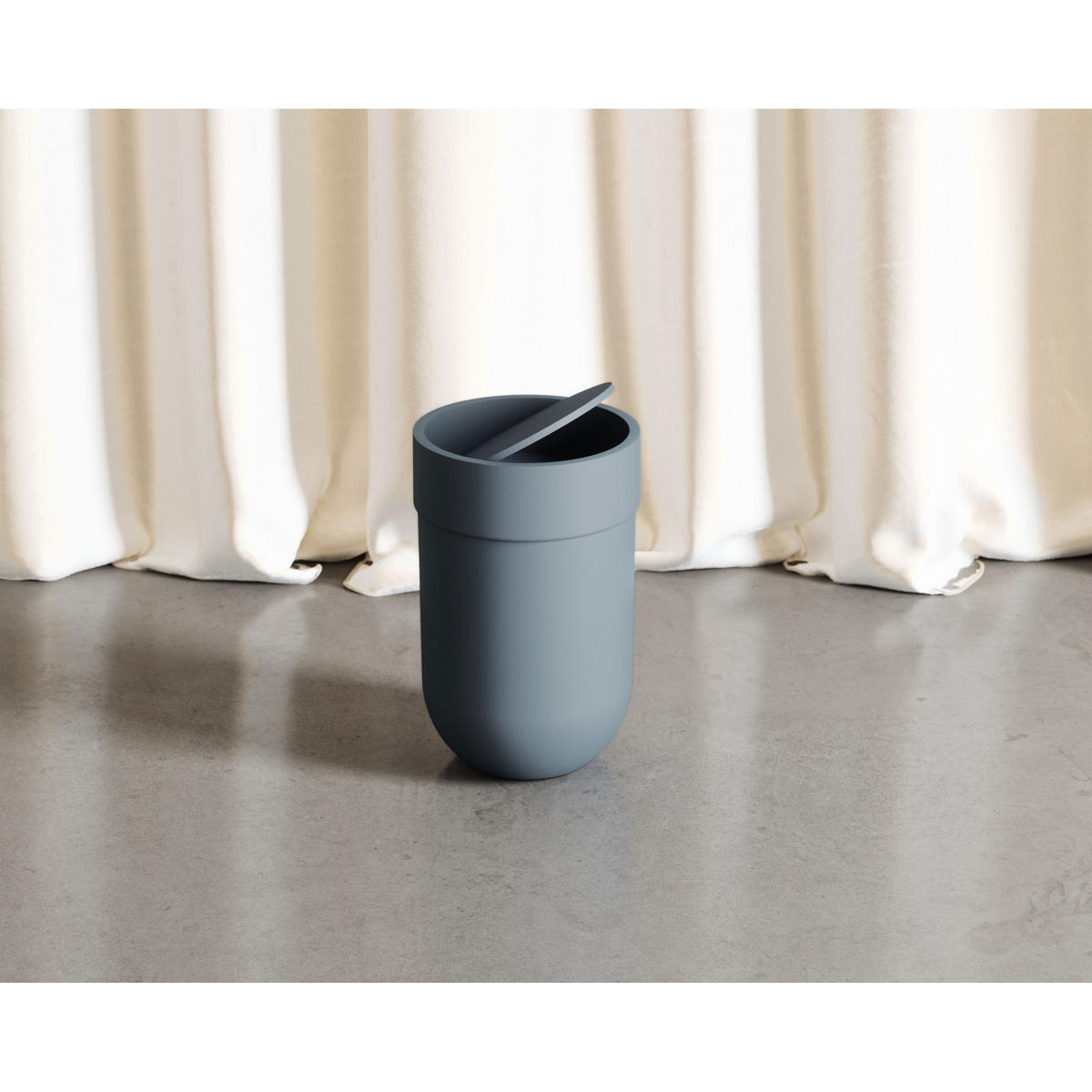 SCHWINGDECKELABFALLEIMER Touch, Schieferblau - Blau, Kunststoff (19/30/19cm) - Umbra