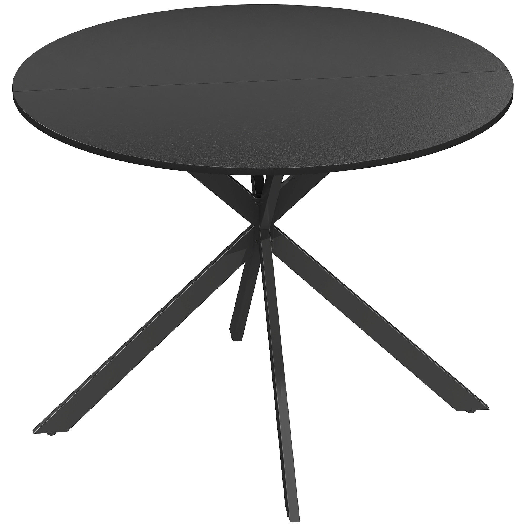 ESSTISCH Spanplatte Stahl Schwarz - Schwarz, Metall (100/100/75cm) - HOMCOM