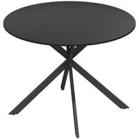 ESSTISCH Spanplatte Stahl Schwarz - Schwarz, Metall (100/100/75cm) - HOMCOM