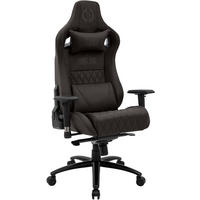 GAMINGSTUHL Echtleder braun - Schwarz/Braun, Leder/Metall (70/133/64cm) - CLP