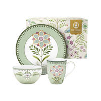 FRÜHSTÜCKSSET 3er-Set Lilie & lotus light grün - Grün, Keramik (22/14.5/22cm) - Pip Studio