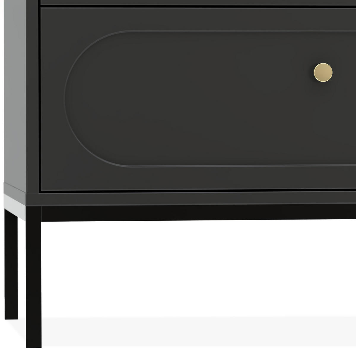TV-LOWBOARD TILA, Schwarz - Schwarz, Holzwerkstoff (150/60/40cm) - KONSIMO®