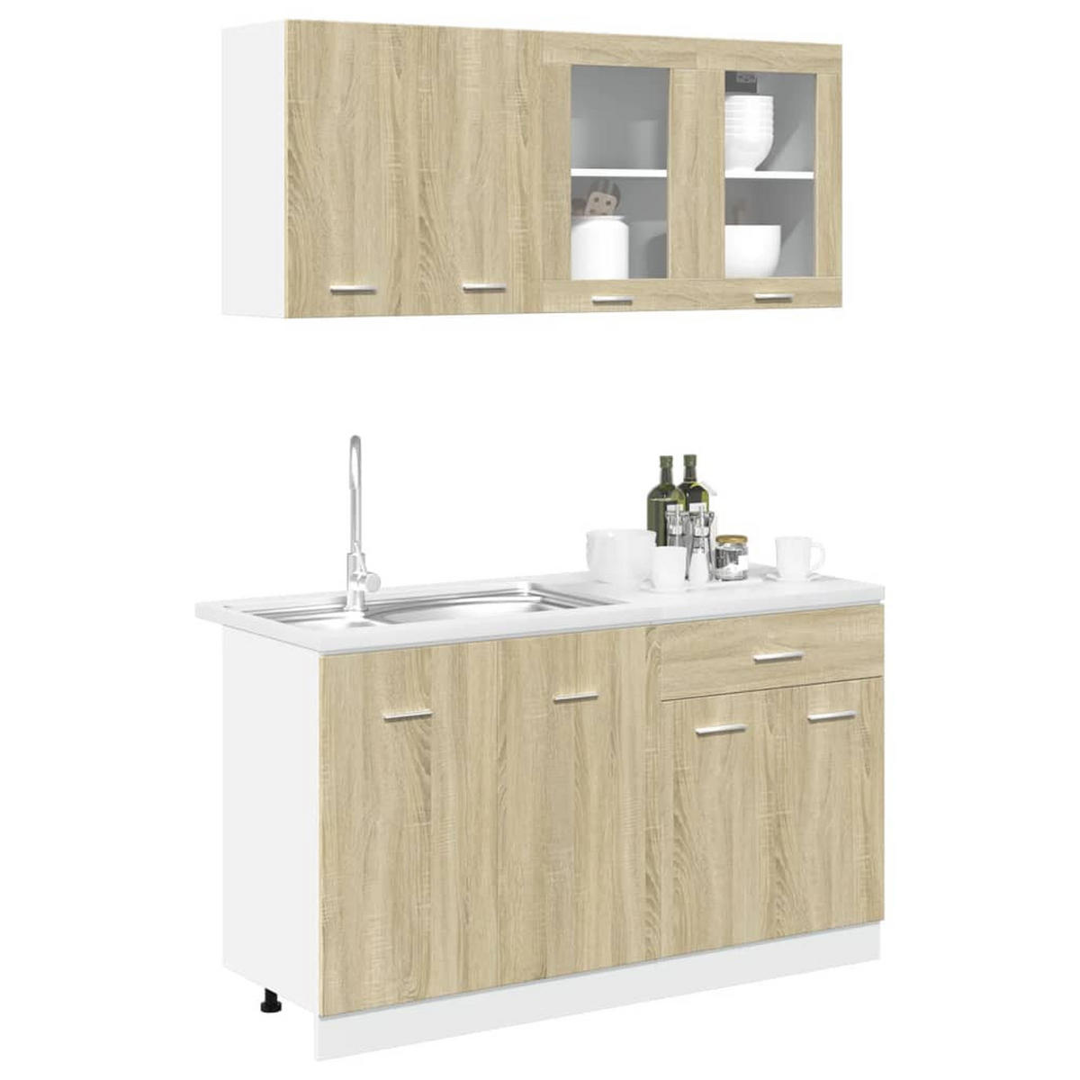 KÜCHENSCHRANK-SET 4Er Set Lyon Sonoma-Eiche Holzwerkstoff - Braun, Holzwerkstoff (80/81.5/46cm) - vidaXL