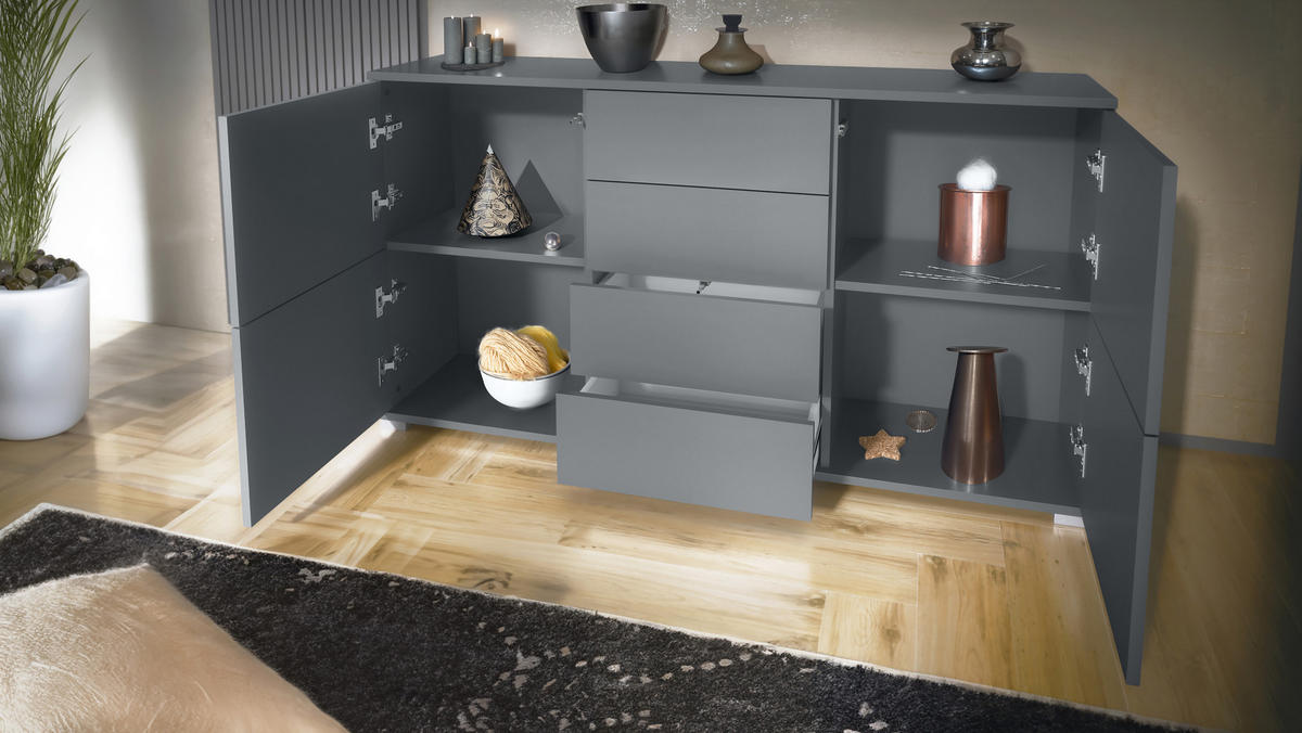 SIDEBOARD Rova Eiche Wotan - Eiche Wotan, Holzwerkstoff (138.5/75.5/35cm) - Vladon