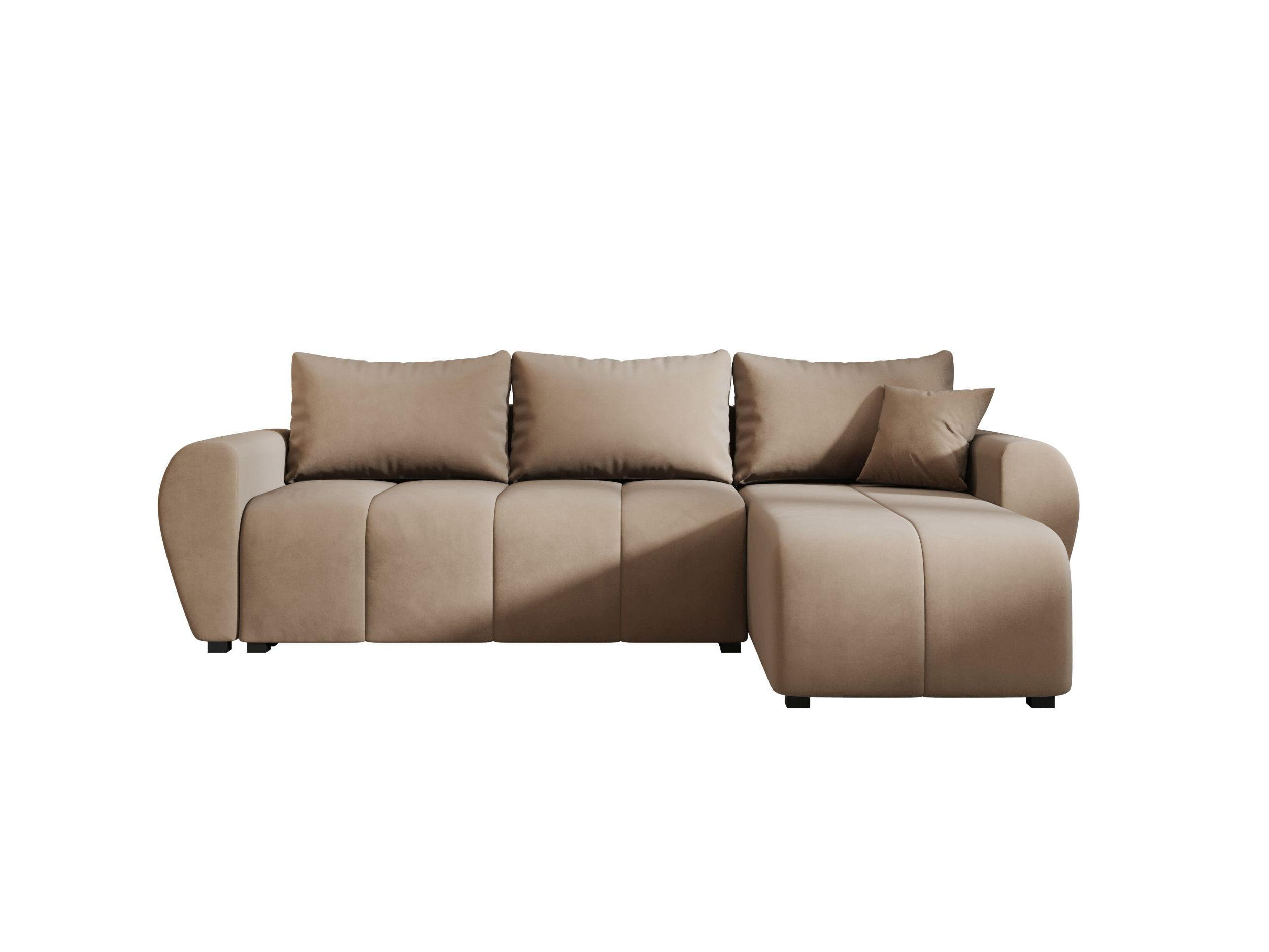 ECKSOFA MOLISA L PLUS Itaka 48 Rechts mit Schlaffunktion - Braun, Textil (235/175cm) - Bedante