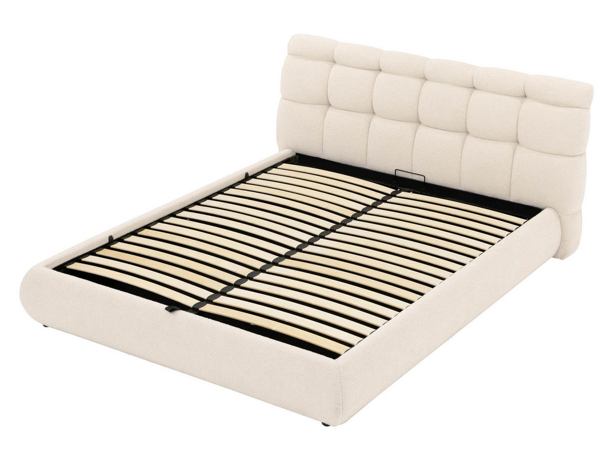 POLSTERBETT Zinot 160 8801 - Beige/Schwarz, Holzwerkstoff/Textil (160/200cm) - MIRJAN24