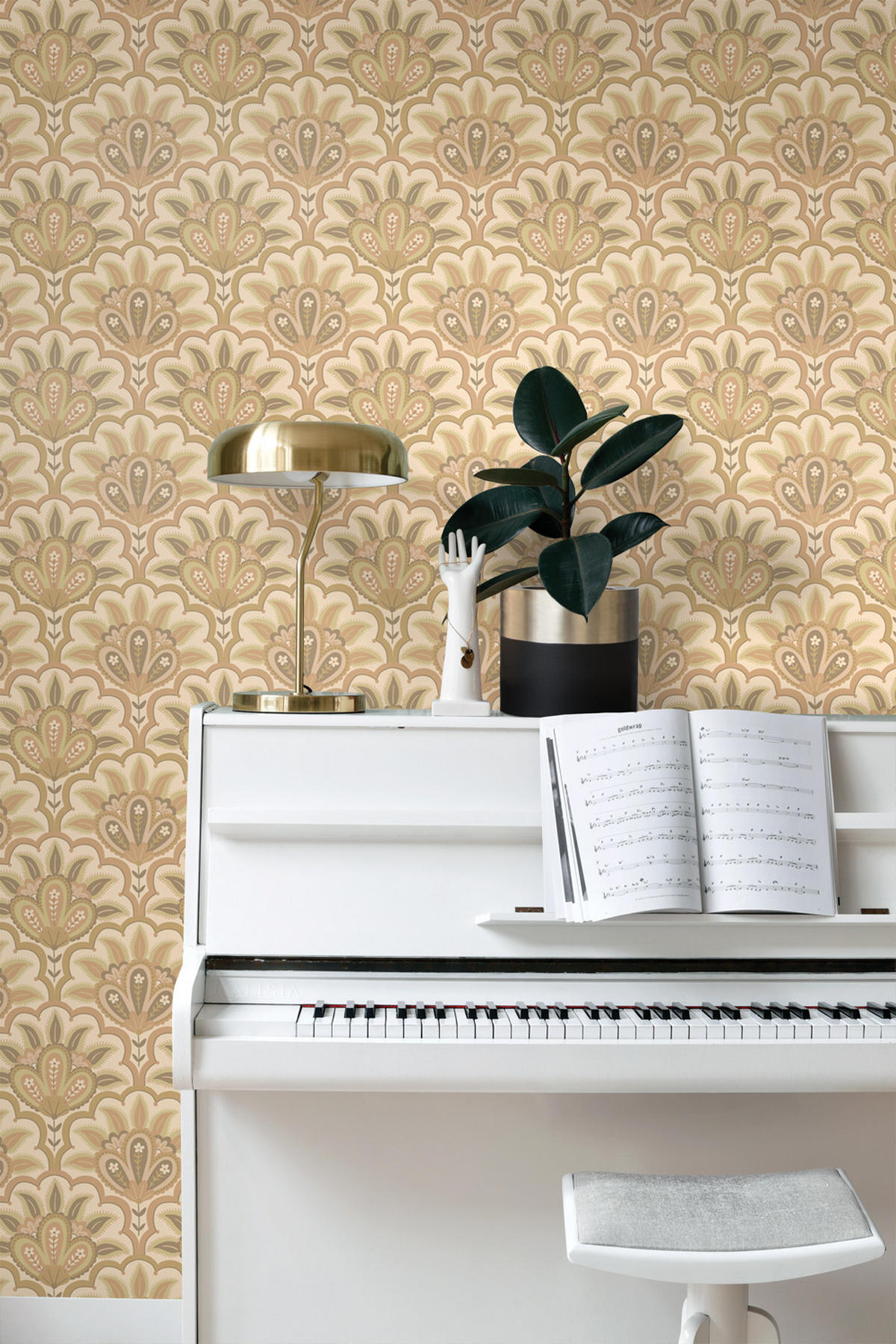 TAPETE orientalisches Barockmotiv 50 x 900 cm - Beige, Papier (50/900cm) - ESTAhome