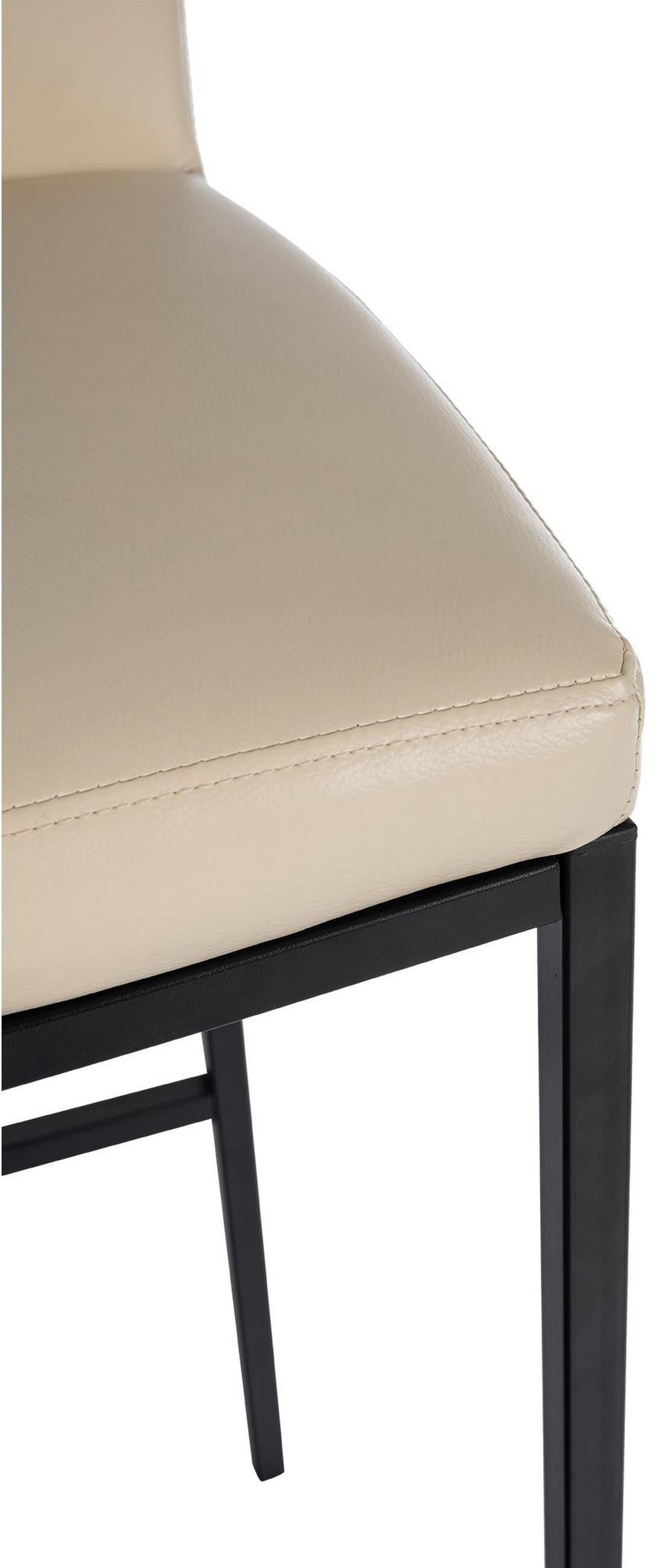BARHOCKER 2er Set Freedom Kunstleder B creme - Schwarz/Naturfarben, Textil/Metall (43/109/47cm) - TPFLiving