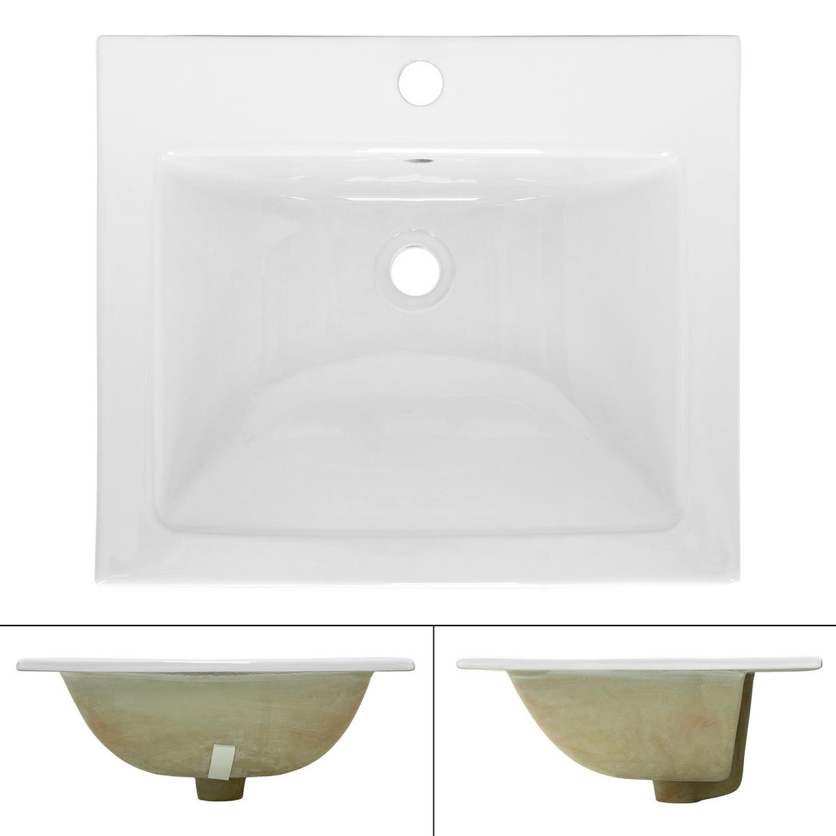 WASCHBECKEN - Weiß, Keramik (45/21/52.5cm) - ML-DESIGN