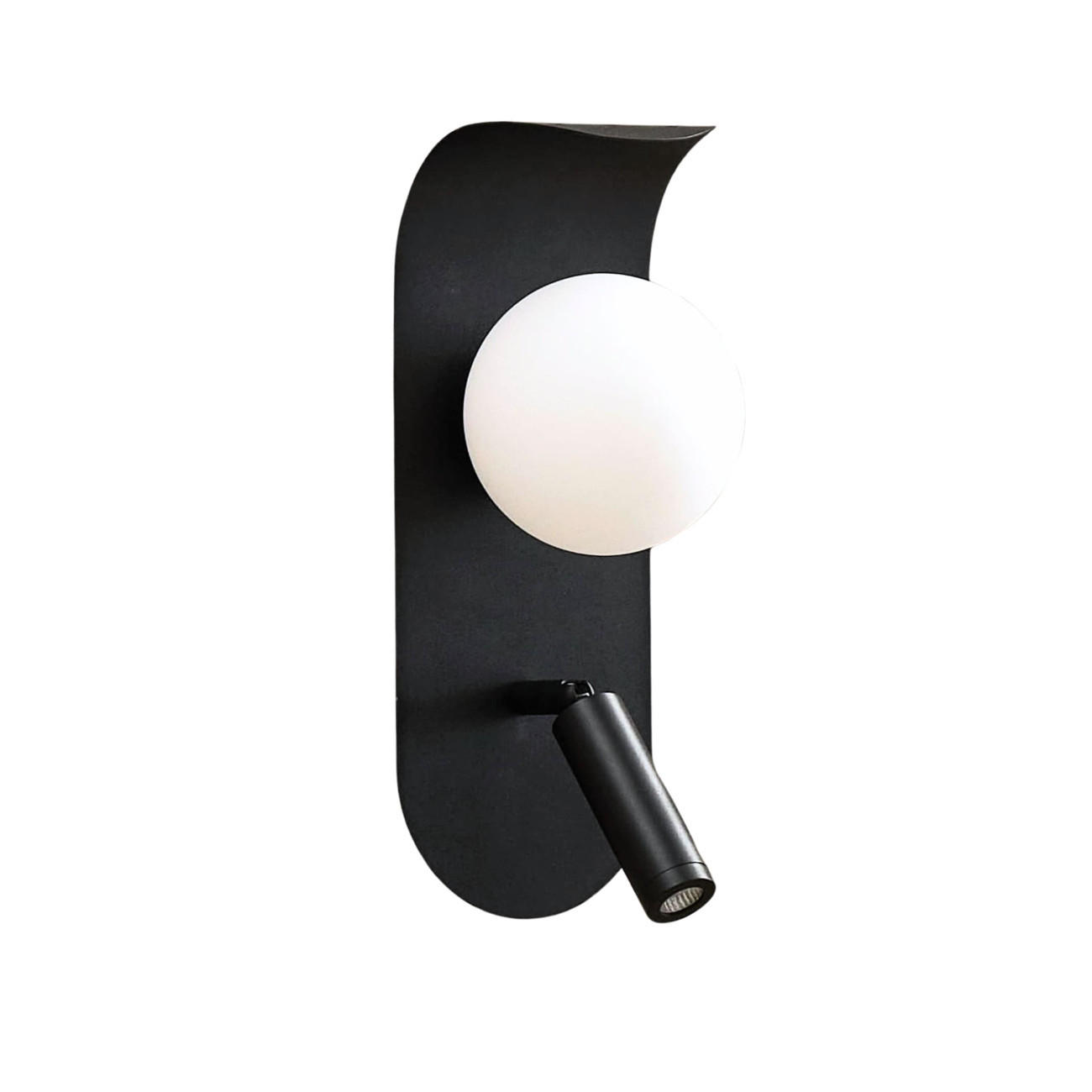 WANDLEUCHTE Matalia, Schwarz und weiß, 29cm - Weiß, Glas (10.1/29/13.5cm) - KOSILUM