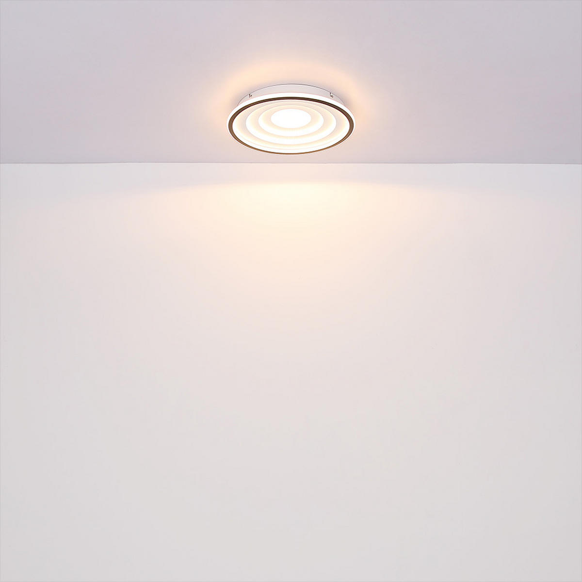 LED DECKENLEUCHTE Metall Weiß D 40 cm - Weiß, Metall (40/40/5.7cm) - Globo Lighting