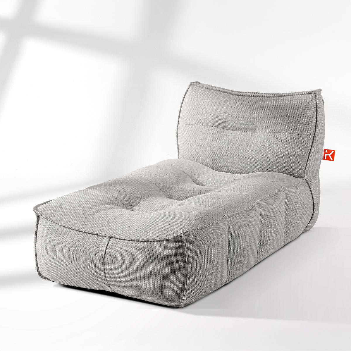 GARTENLIEGE LOVIA Sonnenliege, Dunkelgrau/Weiß - Dunkelgrau, Textil (90/82/174cm) - KONSIMO®