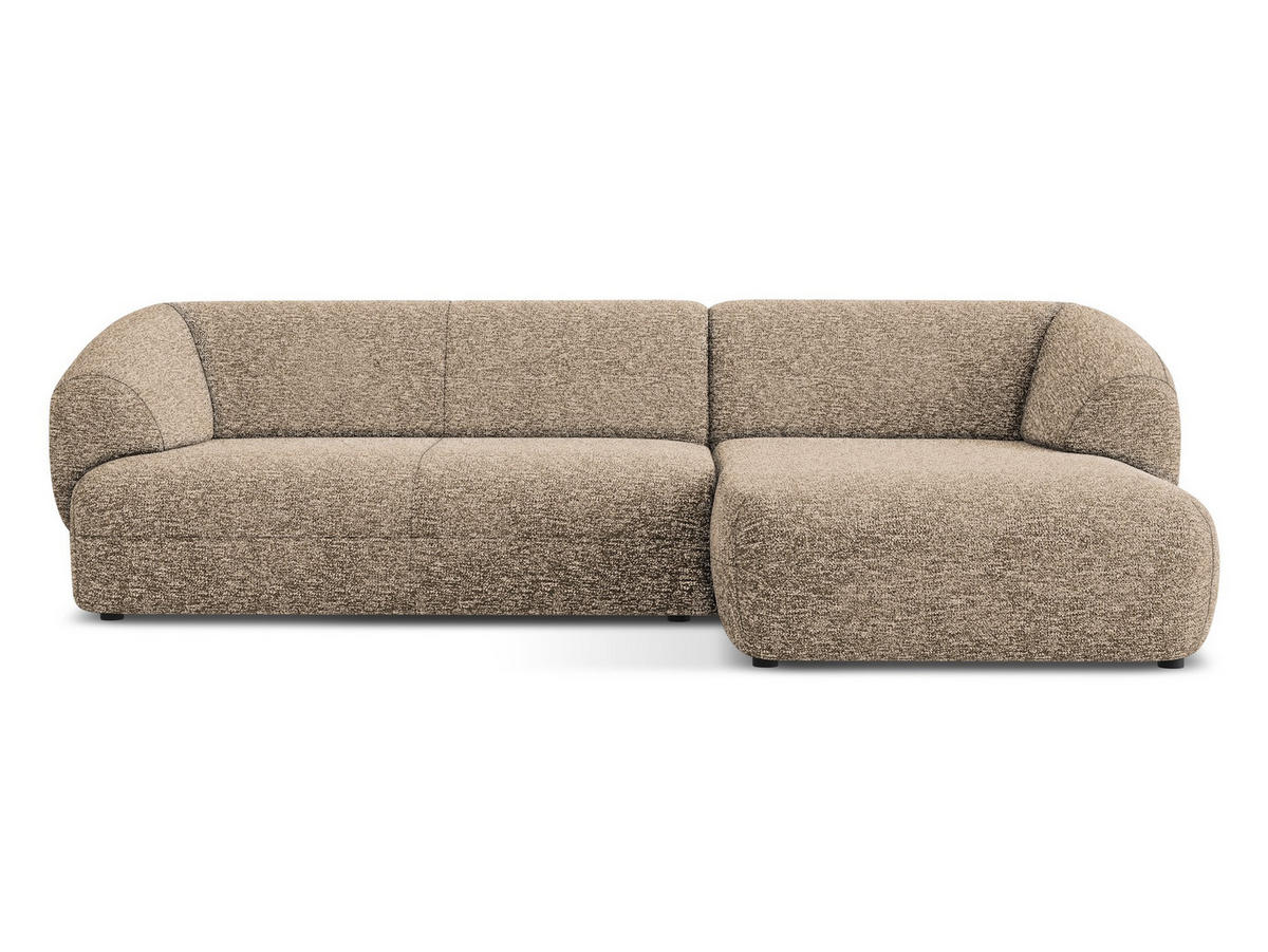ECKSOFA rechts Strukturstoff Stoff Beige - Blau/Beige, Kunststoff/Textil (280/156cm) - Makamii