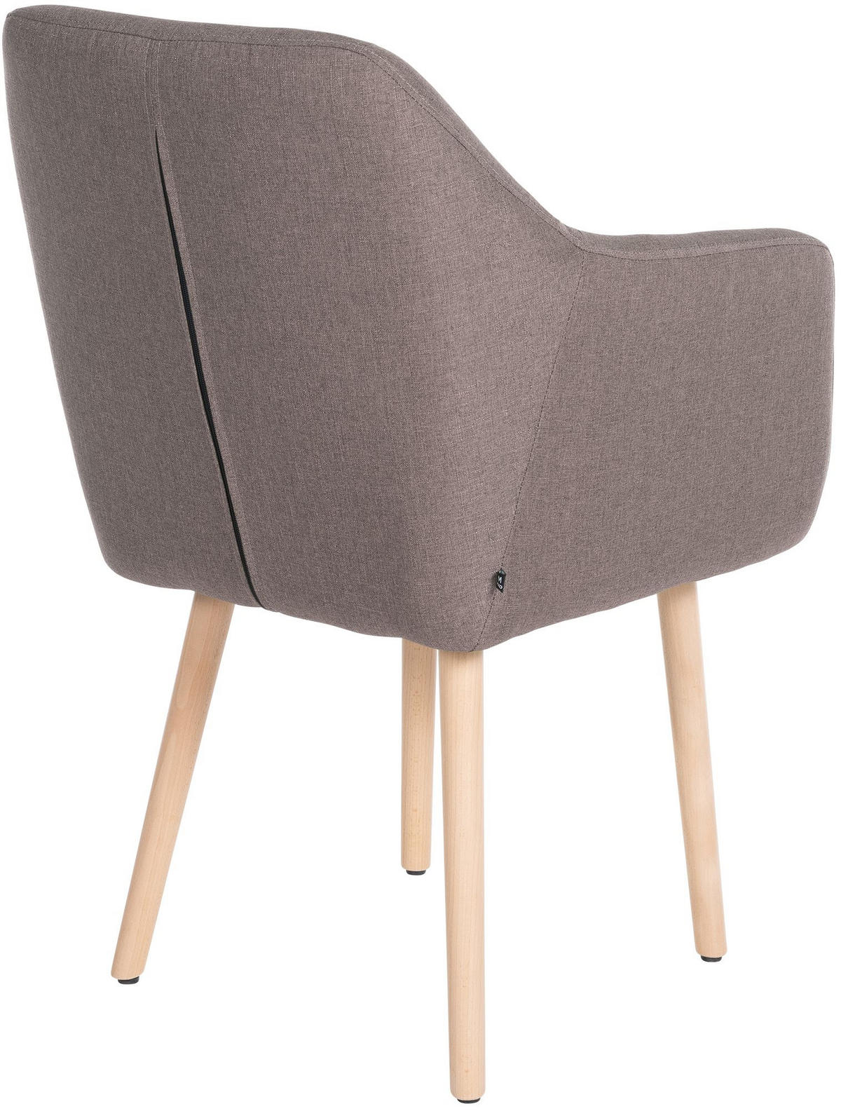 ARMLEHNENSTUHL Stoff taupe - Taupe/Eukalyptusholzfarben, Holz/Textil (61/88/57.5cm) - CLP