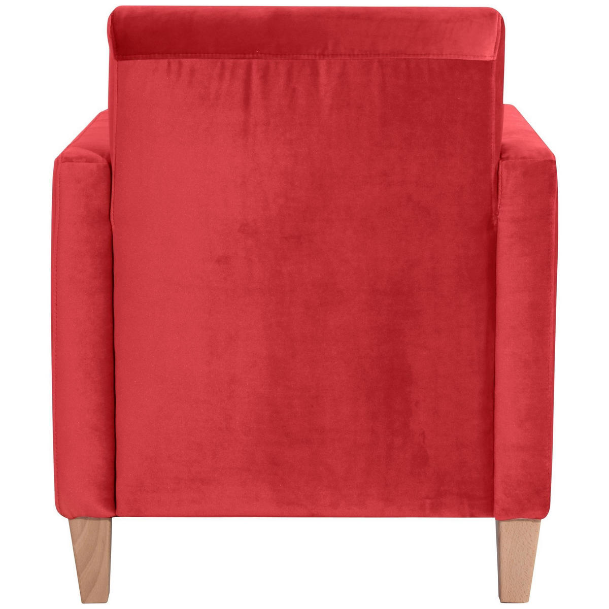SESSEL Karol Bezug Samtvelours Buche natur / rot - Rot, Kunststoff (71/81/70cm) - 58aufmkessel