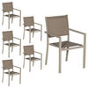 GARTENSTÜHLE Taupe 6er-Set - Braun, Kunststoff (57/89.5/56.5cm) - Happy Garden