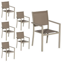 GARTENSTÜHLE Taupe 6er-Set - Braun, Kunststoff (57/89.5/56.5cm) - Happy Garden