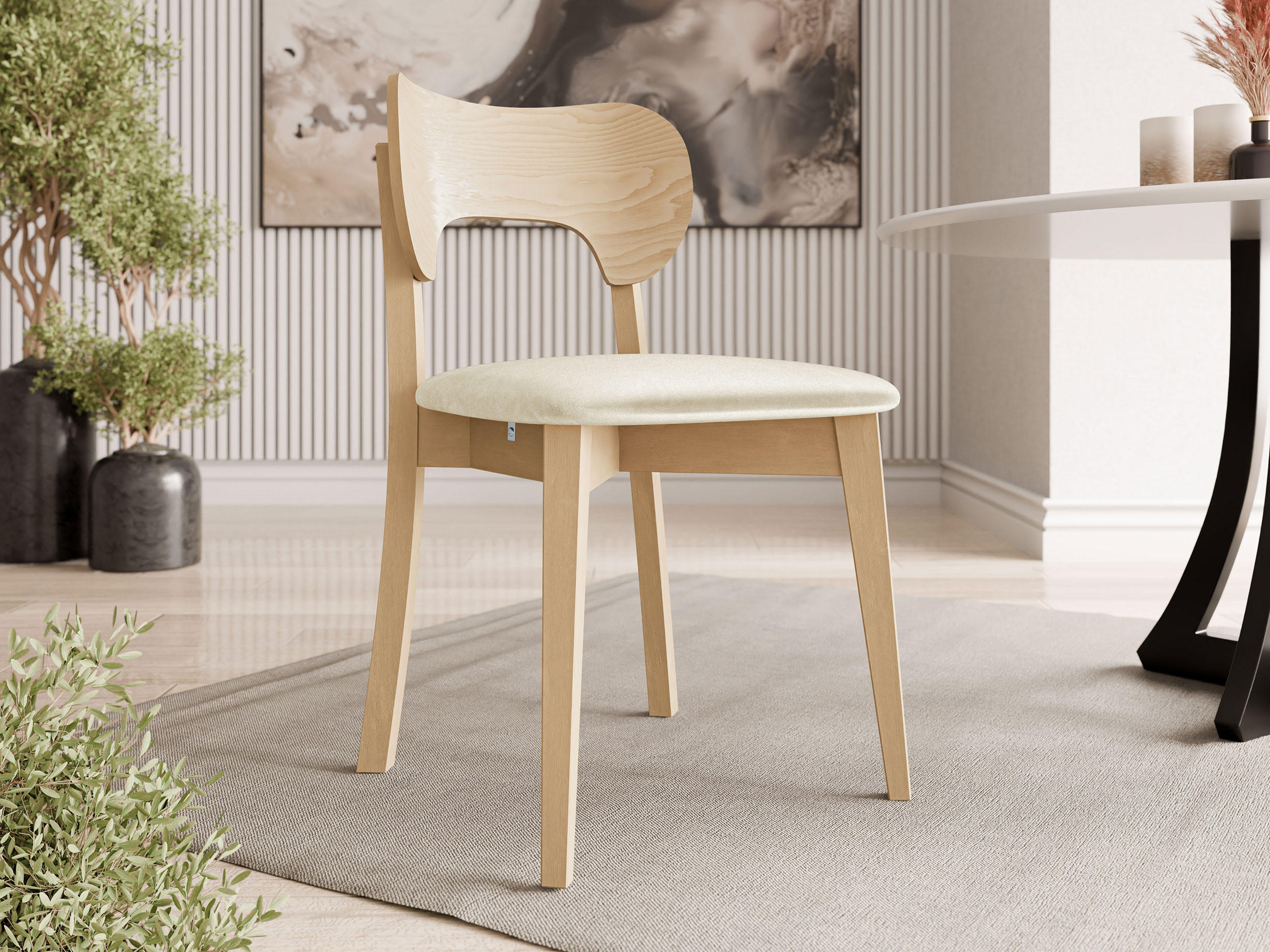 WOHNZIMMER STUHL KT64, Holzfarbe: Buche - Buchefarben/Naturfarben, Holz/Textil (48/80/51cm) - MIRJAN24