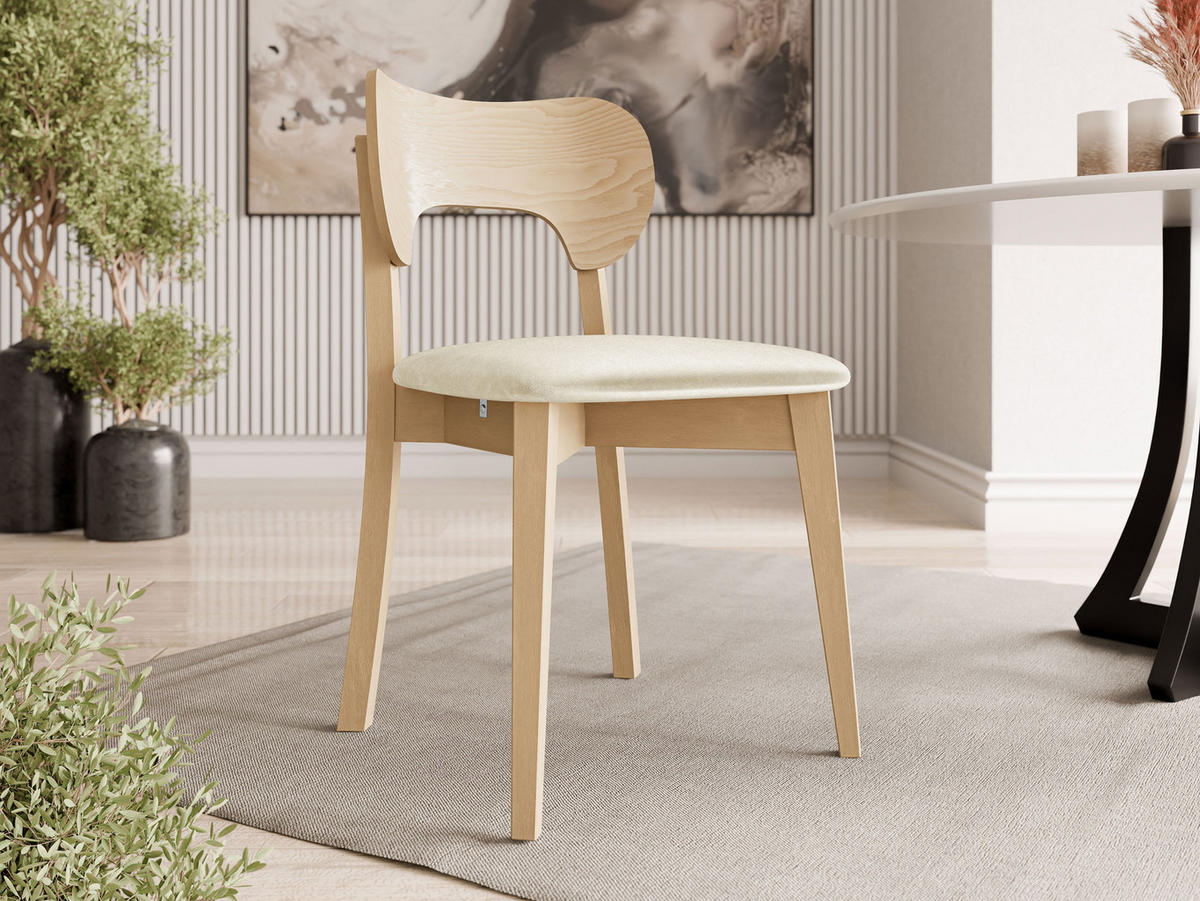 WOHNZIMMER STUHL KT64, Holzfarbe: Buche - Buchefarben/Naturfarben, Holz/Textil (48/80/51cm) - MIRJAN24