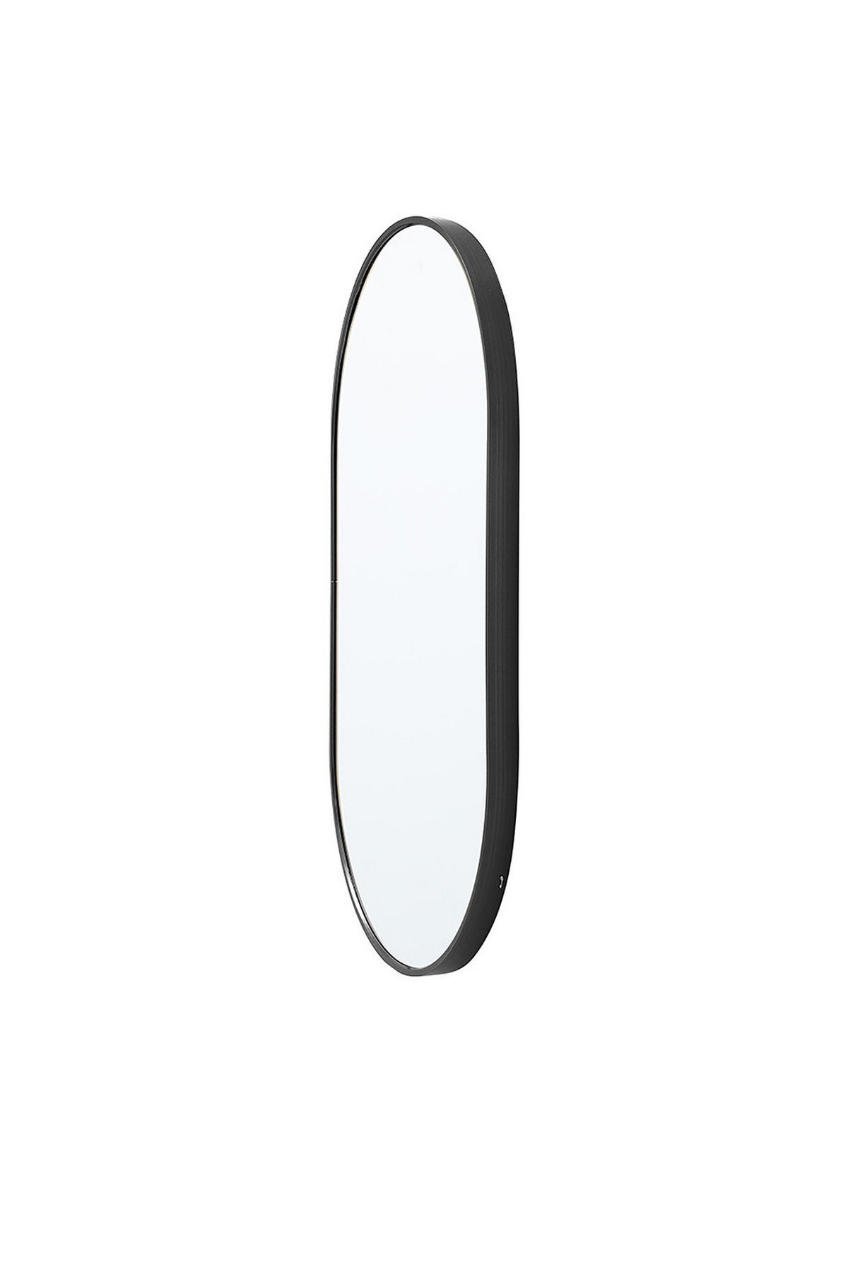 WANDSPIEGEL mit Schwarzen Metallrahmen in Kapselform Badezimmer 40/70/2.8 cm - Schwarz, Glas/Metall (40/2.8/70cm) - Livingandhome