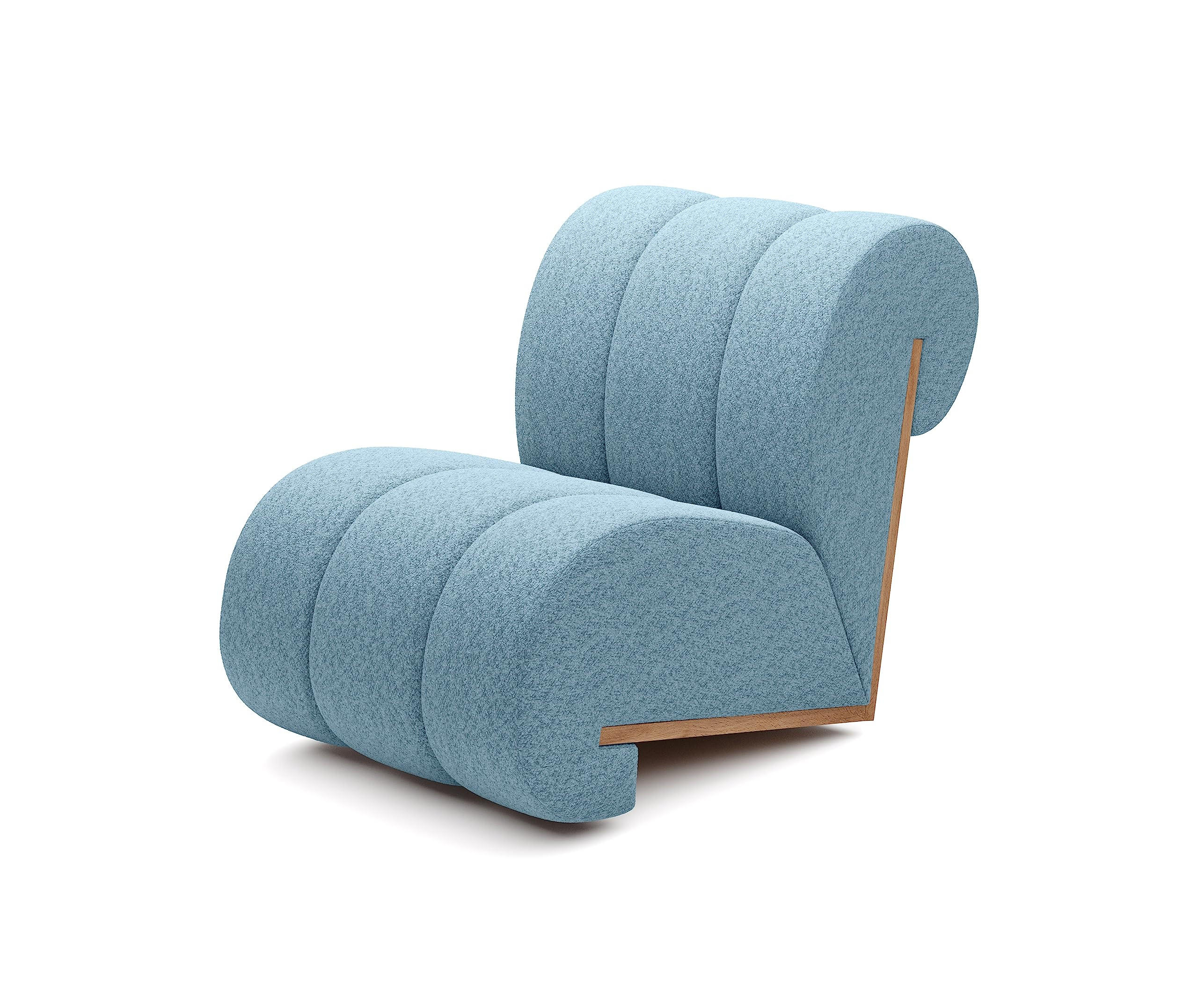SESSEL CATCH ME Sessel, Bequeme Polsterung, 3D-Stoff, Hohe Festigkeit, Details aus Holz, - Schwarz/Hellblau, Holz/Textil (80/78/100cm) - DomoHome