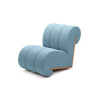 SESSEL CATCH ME Sessel, Bequeme Polsterung, 3D-Stoff, Hohe Festigkeit, Details aus Holz, - Schwarz/Hellblau, Holz/Textil (80/78/100cm) - DomoHome