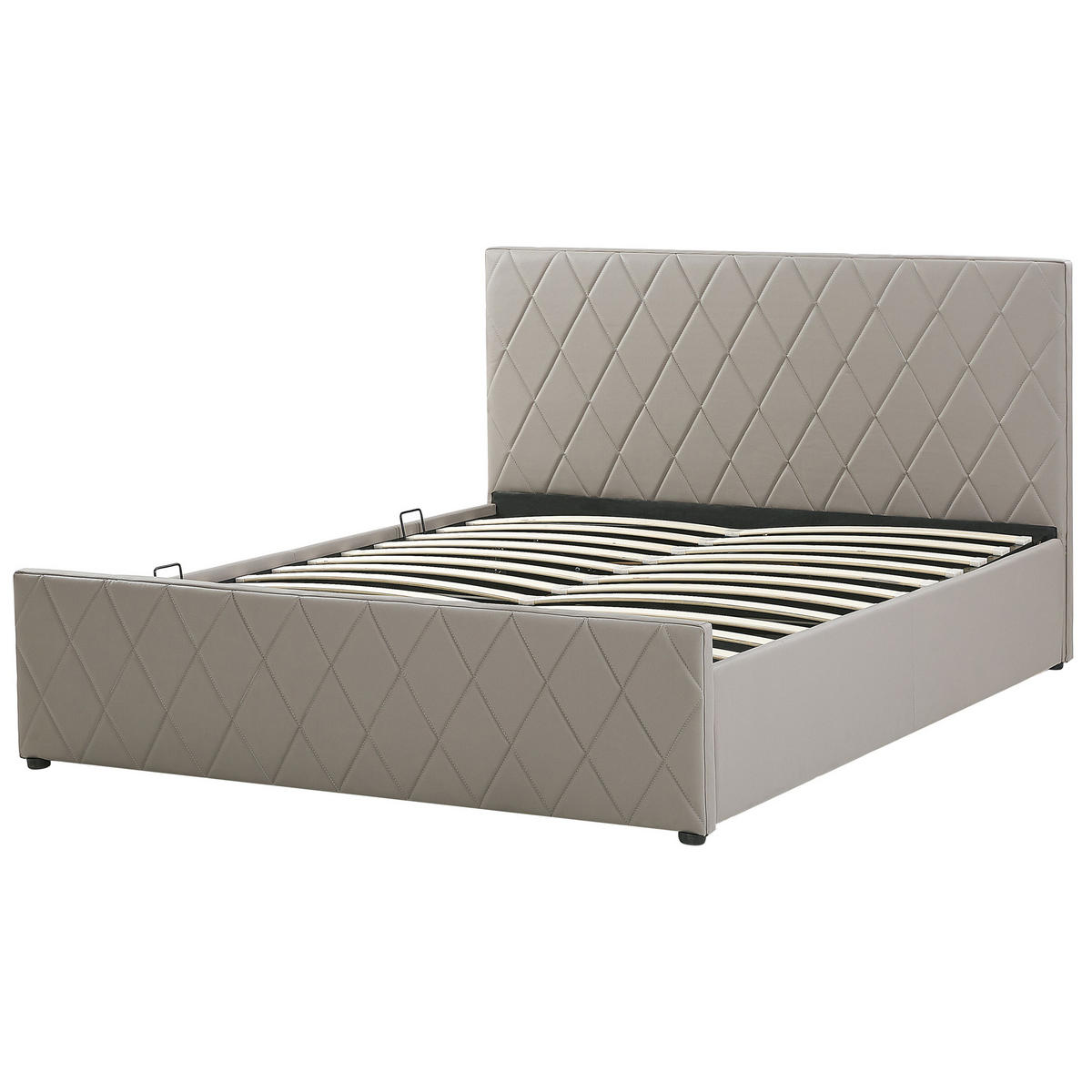BETT mit Stauraum 180/200 cm Grau Rochefort - Taupe, Kunststoff (180/200cm) - Beliani