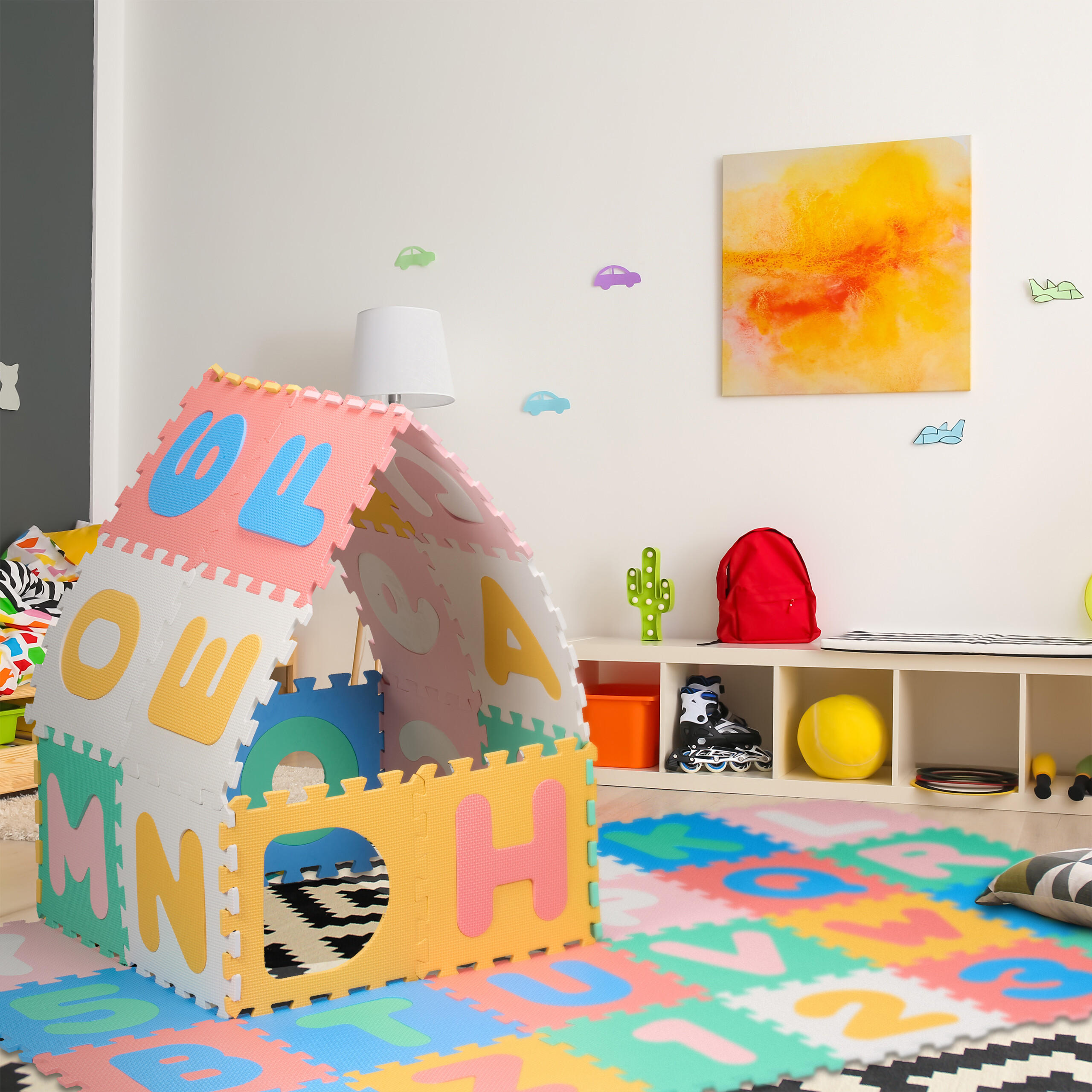 36TLG.PUZZLEMATTE - Multicolor, Textil (30/30cm) - Relaxdays